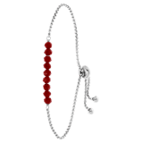 Armband, Edelstahl, mit roten Perlen