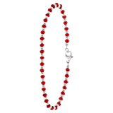 Armband, Edelstahl, mit roten Perlen