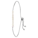 Armband, Edelstahl, mit weißen Perlen