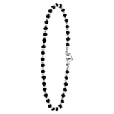 Gerecycled stainless steel armband met zwarte kralen