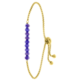 Armband, Edelstahl, vergoldet, mit dunkelblauen Perlen