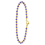 Armband, Edelstahl, vergoldet, mit dunkelblauen Perlen