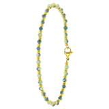 Stainless steel goldplated fantasiearmband met lichtgroene kralen voor dames