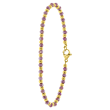Armband, Edelstahl, vergoldet, mit lilafarbenen Perlen