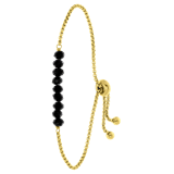 Armband, Edelstahl, vergoldet, mit schwarzen Perlen