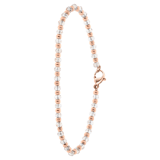 Stainless steel roséplated fantasiearmband met hanger voor dames