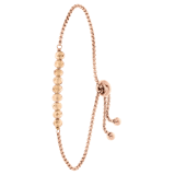 Stainless steel roséplated fantasiearmband met hanger voor dames