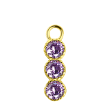 Zilveren goldplated oorbelhanger met geboortesteen voor dames