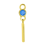 Zilveren goldplated oorbelhanger met geboortesteen voor dames