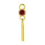 Zilveren goldplated oorbelhanger met geboortesteen voor dames