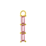 Zilveren goldplated oorbelhanger met geboortesteen voor dames