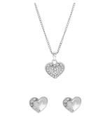 Silberfarbenes Bijoux-Schmuckset mit Herzen