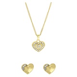 Goudkleurig bijoux setje met hartjes