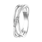 Ring, 925 Silber, matt/glänzend, mit Zirkonia