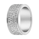Gerecycled stainless steel herenring mat met tekst