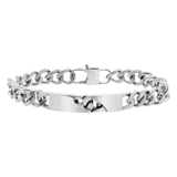 Plattenarmband, Edelstahl, matt, mit Gourmetglied