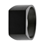 Gerecycled stainless steel blackplated heren zegelring
