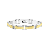 Stainless steel goldplated herenschakelarmband