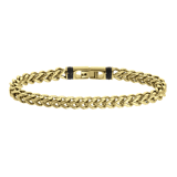 Armband, Edelstahl, vergoldet, breit, mit Gourmet-Kettengliedern