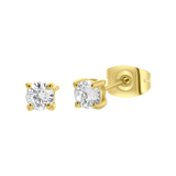 Stainless steel goldplated herenoorknoppen met zirkonia