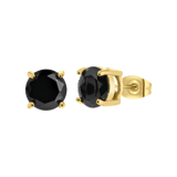 Stainless steel goldplated herenoorknoppen met zirkonia