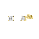 Stainless steel goldplated herenoorknoppen met zirkonia
