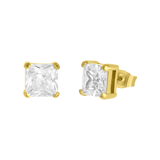 Stainless steel goldplated herenoorknoppen met zirkonia