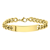 Plattenarmband für Herren, Edelstahl, vergoldet