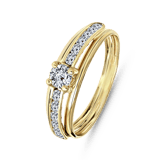9 Karaat damesring met zirkonia