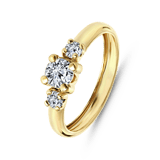 9 Karaat ring met 3 zirkonia stenen