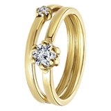 9 Karaat ring 2-1 met zirkonia