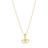 Zilveren goldplated kinderketting met hanger hart