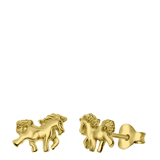Kinderohrringe, 925 Silber, vergoldet, Pferd