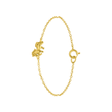 Zilveren goldplated kinderarmband hanger paard