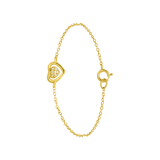 Zilveren goldplated kinderarmband met hart en zirkonia