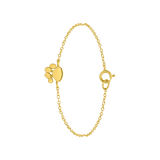Zilveren goldplated kinderarmband met hondenpoot