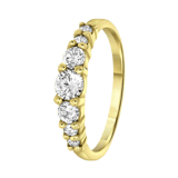 Zilveren goldplated kinderring met zirkonia