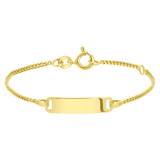 Zilveren goldplated kinderarmband plaat