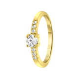Zilveren goldplated kinderring met zirkonia
