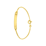Zilveren goldplated kinderplaatarmband