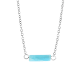 LuLu Jewels aquamarine stainless steel ketting voor dames