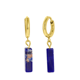 Ohrringe, Edelstahl, vergoldet (585 Gold), Lapis Lazuli