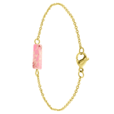 Armband, Edelstahl, vergoldet (585 Gold), Opal in Pink