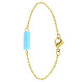 Armband, Edelstahl, vergoldet (585 Gold), Aquamarin