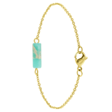 Armband, Edelstahl, vergoldet (585 Gold), Türkis