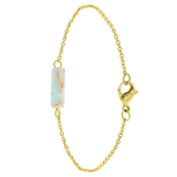 Stainless steel goldplated fantasiearmband met hanger met turquoise voor dames
