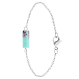 Armband, Edelstahl, lilafarbener Jaspis und Türkis