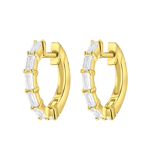 Zilveren goldplated oorringen met geboortesteen voor dames