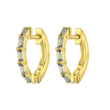 Zilveren goldplated oorringen met geboortesteen voor dames