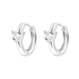 Zilveren oorbellen Love month stone hart